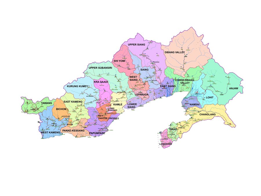 Map of Arunachal Pradesh